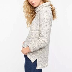 J.Crew Vintage Cotton Terry Turtleneck Sweater Speckle Grey Boxy XXL
